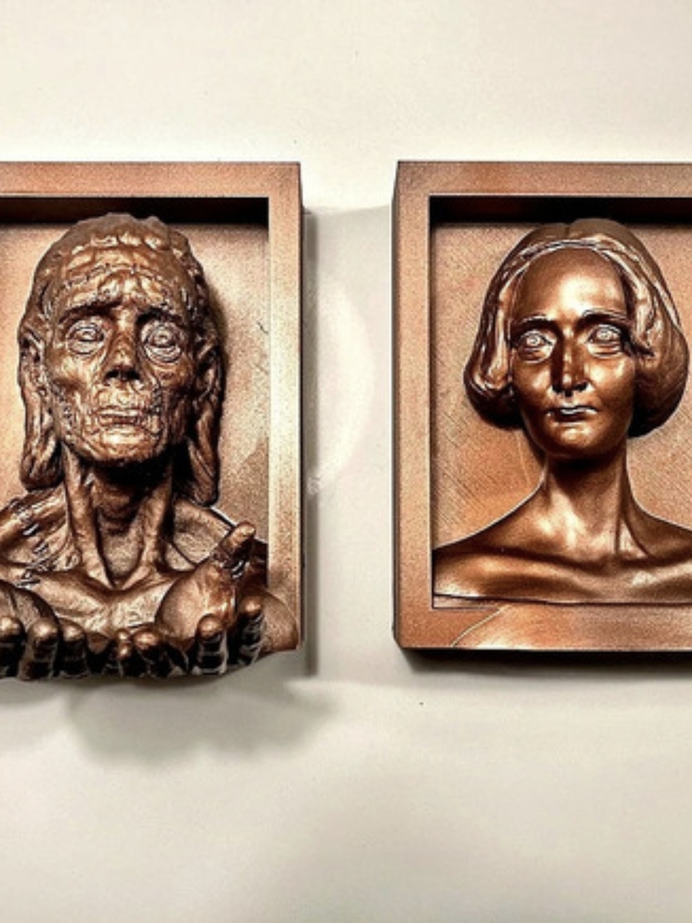 Mary Shelley And Frankenstein's Monster 3D Printed Bookends